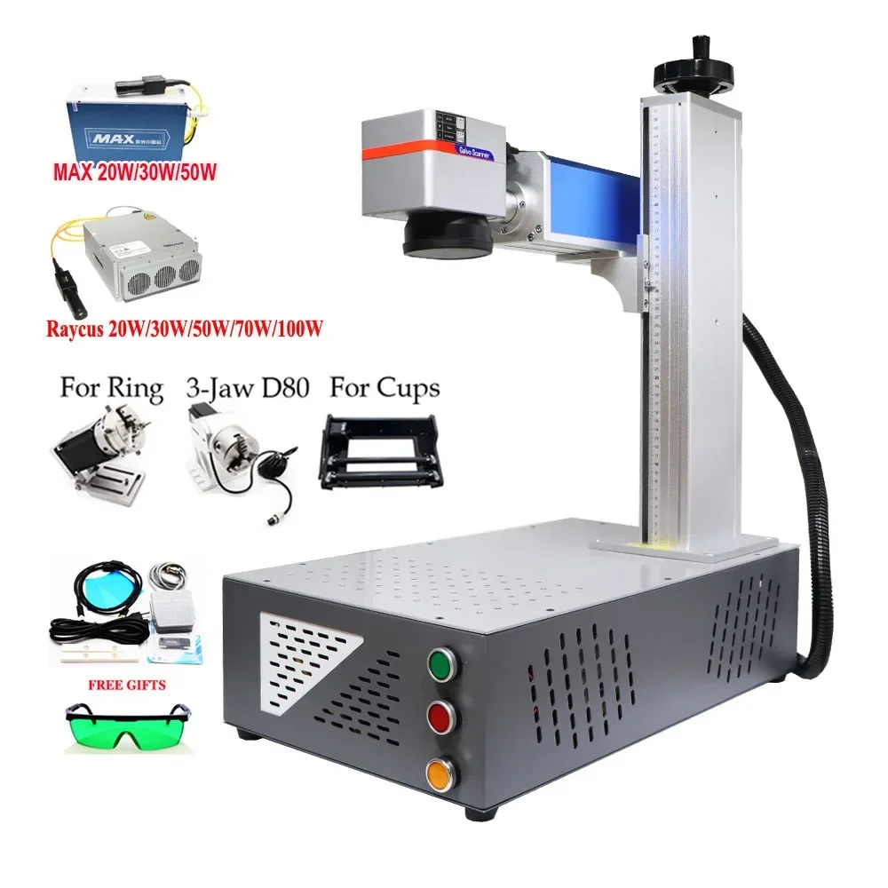 Support Lightburn Fiber Laser Metal Marking Machine Raycus 20W 30W 50W 70W 100W Ring Cups Engraving Cutting Tool JCZ Board EZCAD