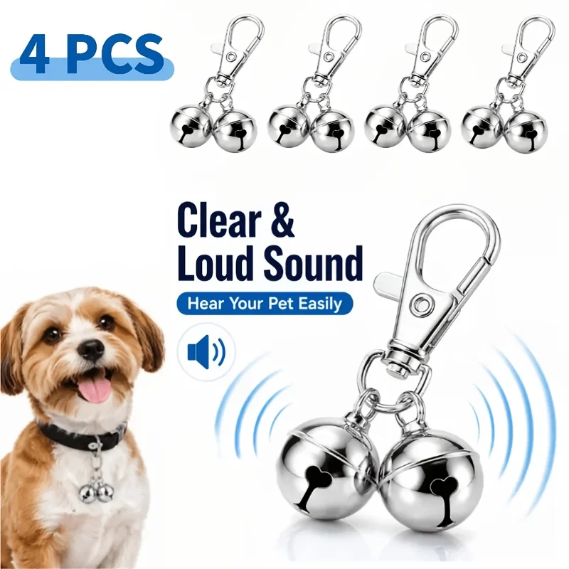 Cute alloy keychain, dog buckle, hanging one character bell, pet collar, bell decoration, backpack key pendant