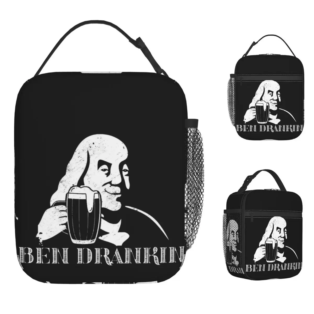 

Ben Drankin Lunch Bag Benjamin 4th of July Designer Lunch Box Fun Picnic Cooler Bag Portable Oxford Thermal Tote Handbags