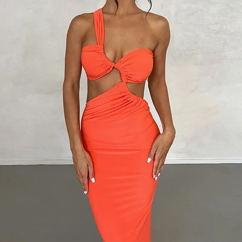 Pull on Pullover Gown Asymmetrical Sexy Style with High Temperature Setting Pleated Loose Fit High Waist Dress Summer for Women