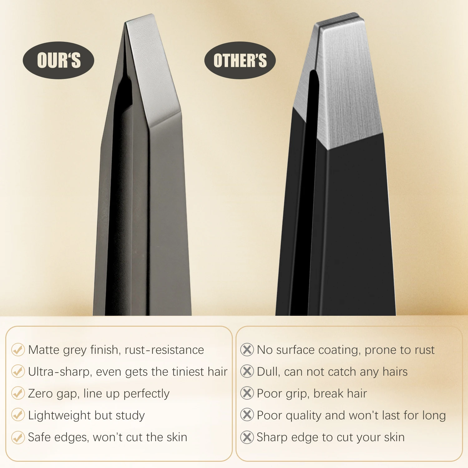1Pcs Eyebrows Tweezers Trimmer Professional Beard Eyelash Brow Hair Removal Plucker  For Face Makeup Tool Man Or Women' Bag