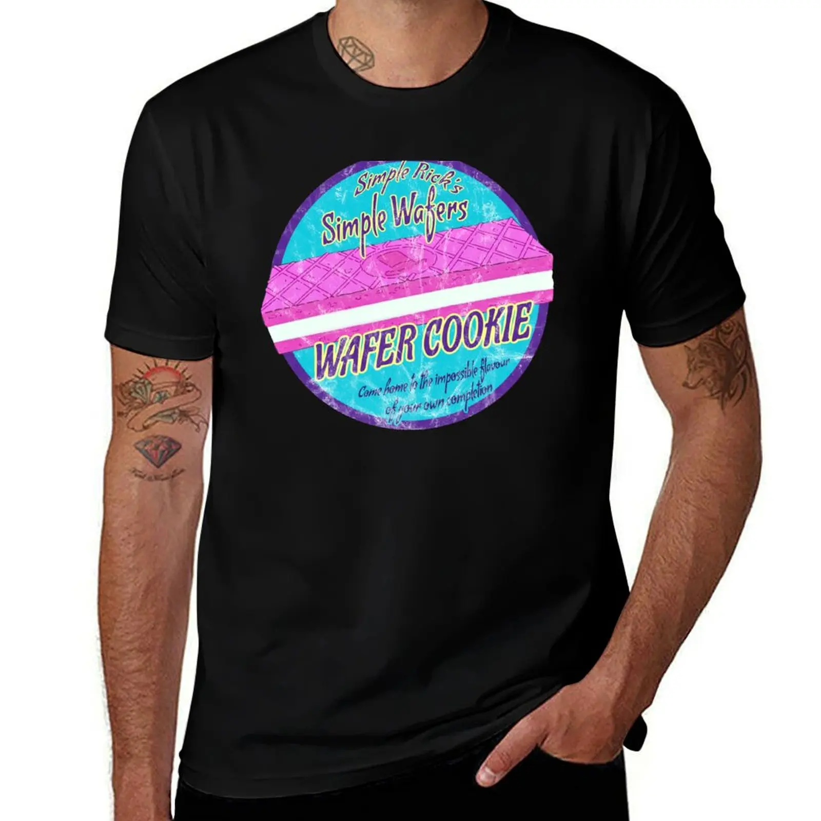 

Simple Rick Wafer Cookie T-Shirt vintage graphic tee vintage clothes Short sleeve tee mens clothing