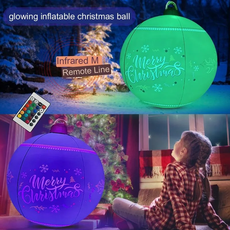 Inflatable Christmas Balls Outdoor Christmas Decorations LED Light Up Holiday Inflatable Balls