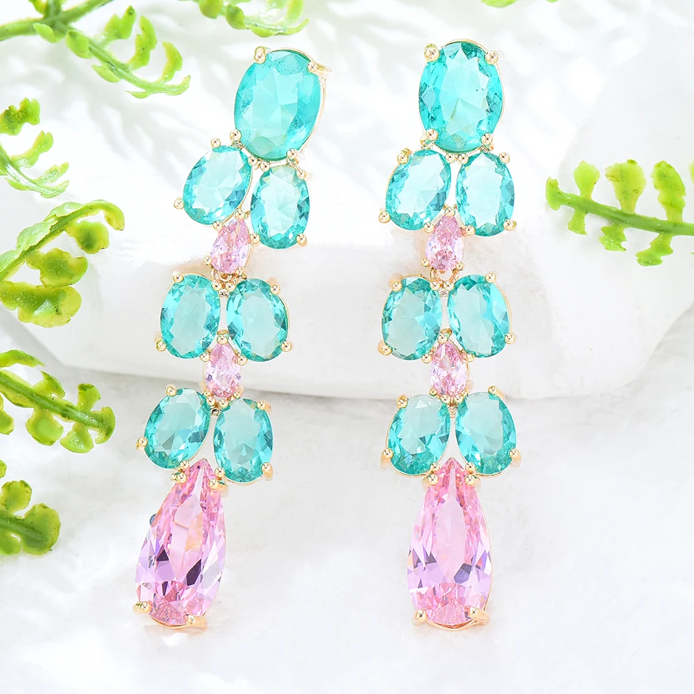 

Missvikki New Luxury Rhinestone Crystal Long Tassel Earrings for Women Bridal Drop Dangling Earrings Party Wedding Jewelry Gifts
