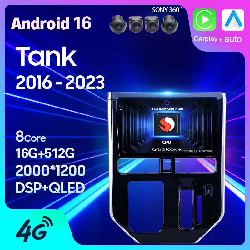 Android 16 Carplay Auto For Toyota Tank 2016 - 2023 Right hand drive Car Radio Multimedia Player GPS Video Head Unit 2Din Stereo