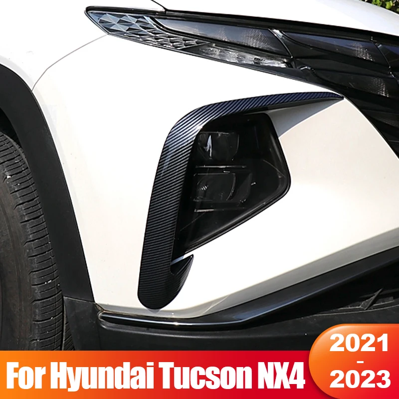 

For Hyundai Tucson NX4 2021 2022 2023 Hybrid N Line Car Front Fog Lamp Trim Cover Light Eyebrow Sticker Accessories