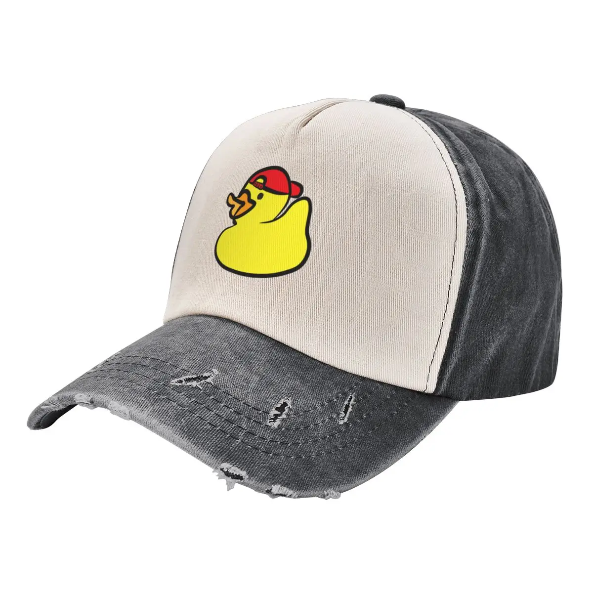 

Cute rubber duck wearing a backwards Baseball Cap Winter hat Rave tactical cap Luxury Woman Men's