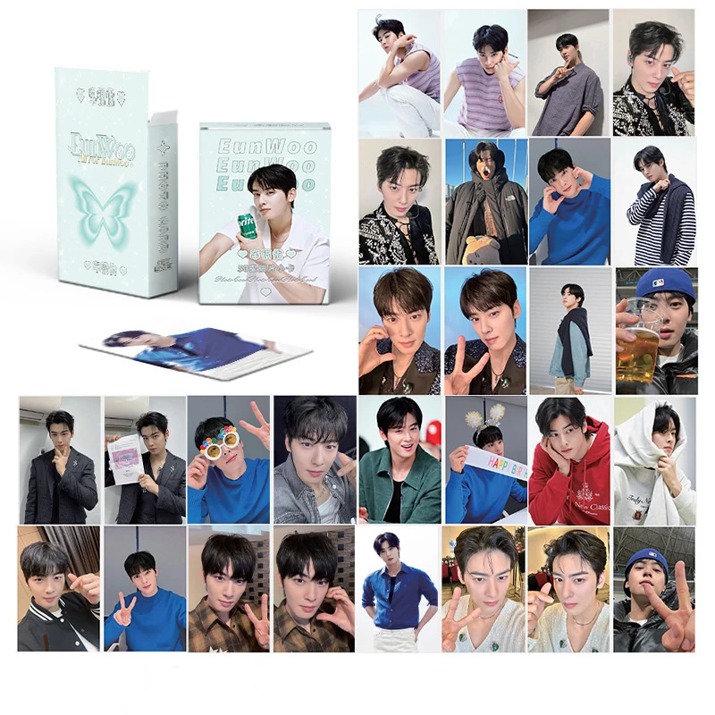 Imagem -02 - Cha Eunwoo-kpop Novo Álbum 50 Pcs por Conjunto Presente Requintado Cartão de Colecionador Cartão Fotográfico Cartão Lomo Cartão Glitter Astro