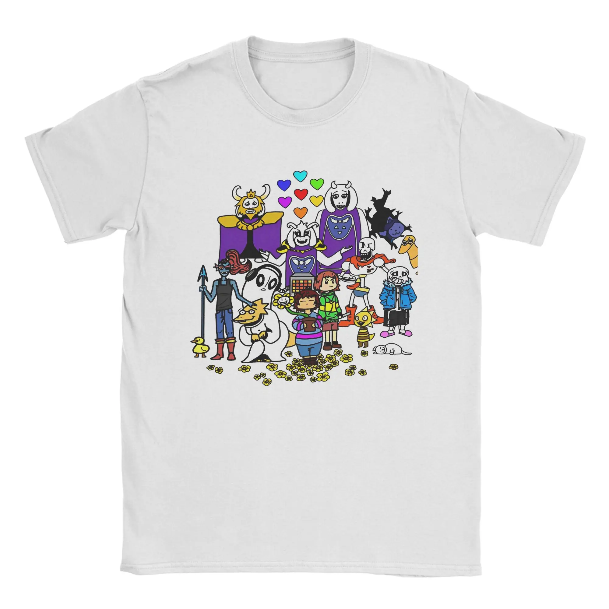 Undertales Collage T Shirt Men 100%Cotton Tops Novelty  Round Neck Short Sleeve