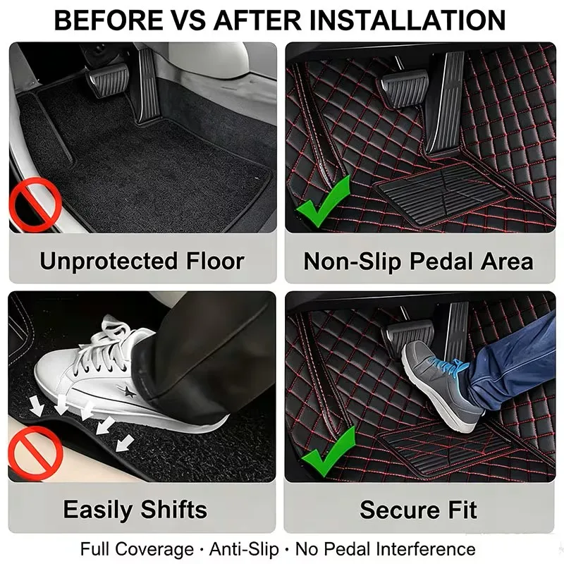 Für BMW F20 2012~2013 (LHD) | PU-Leder-Material | Verbesserte Fahrzeug-Innenausstattung Hochwertige Auto-Fußmatten – Detail 2