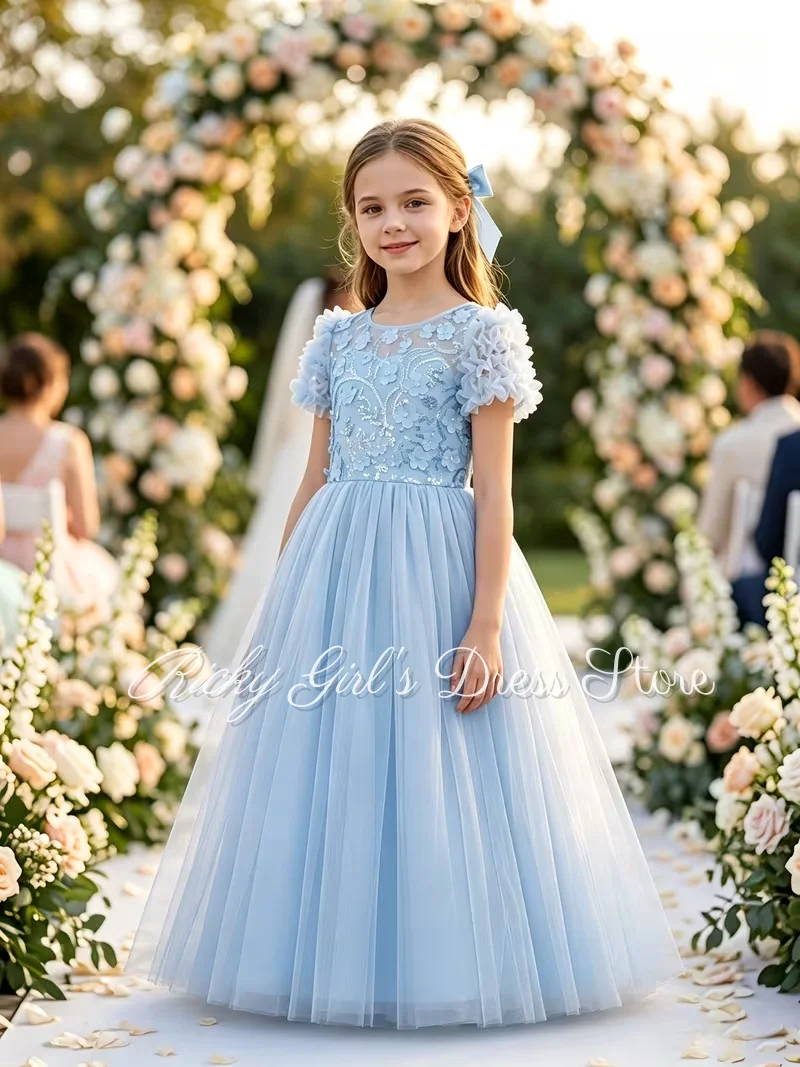 robes-de-demoiselle-d'honneur-a-manches-courtes-avec-appliques-de-sequins-robe-de-soiree-bleue-pour-enfants-robe-de-princesse-longue-en-tulle-a-volants