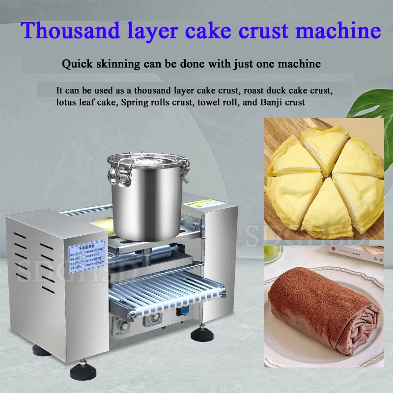 Automatic 6/8/10/12 Inch Mille Egg Crepe Cake Machine Thousand Layer Cake Skin Mille-feuille Cake Crust Machine for Sale ﻿ Thous
