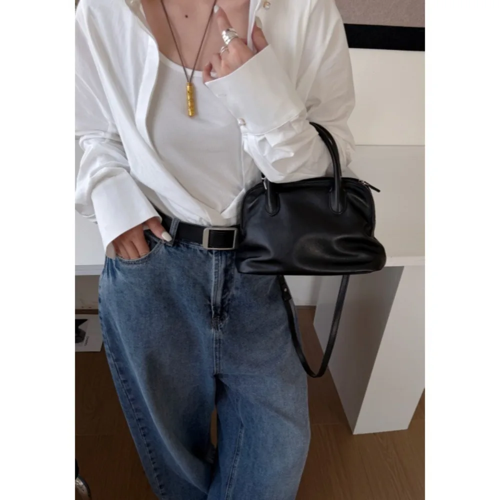 Inside Out Full Leather Portable Light Luxury Niche High-end Commuter Versatile One-shoulder Crossbody Bag Fashion Minimalist