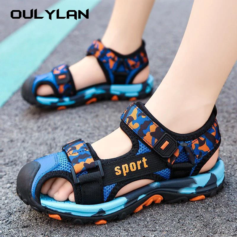 

Trendy Sandals for Boys Summer Children Non-slip Beach Shoes Outwear Sports Soft Soles Breathable Sandals Kids Casual Shoes