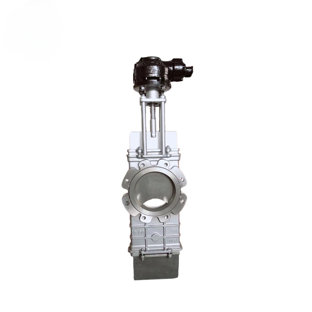 Knife Gate Valve PN10 PN16 WCB Pneumatic Actuator Through Going Knife Gate Valve