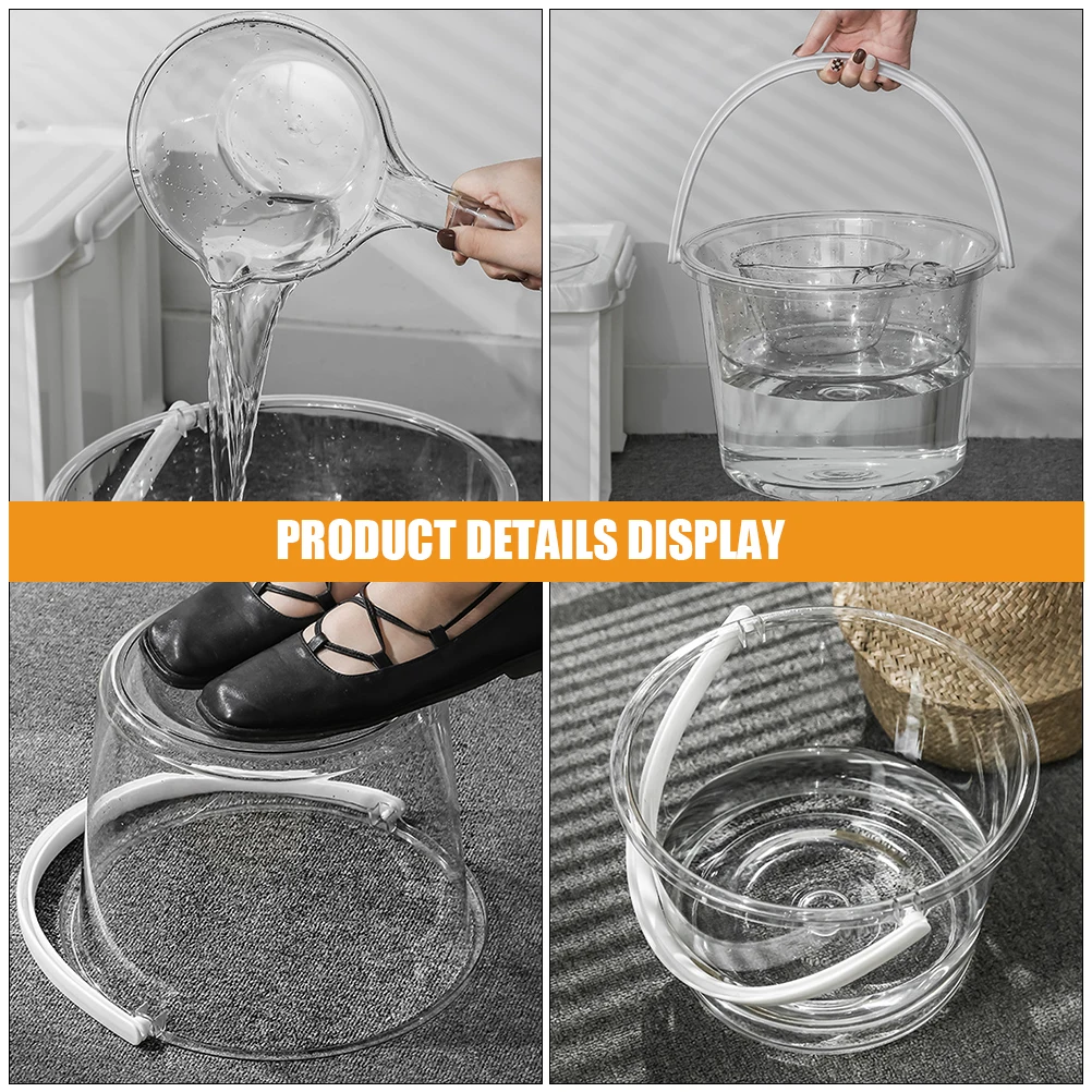 1 zestaw Wanienka do stóp Duża Pojemność Przechowywanie Wody Plastikowy Uchwyt Łazienka Kuchnia Duże Wiadro Akademik Wielokrotnego Użytku Bezpieczne