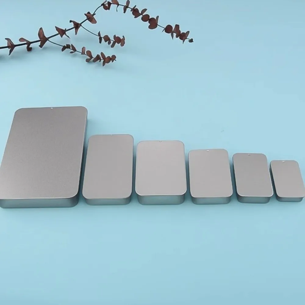 Multi Size Sliding Lid Tin Box Metal Rectangular Slide Top Mini Iron Box Tinplate Material Small Size Push-Pull Tin Box