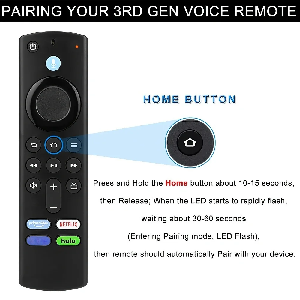 L5B83G Fire TV Bluetooth Voice Remote Control Replacement For Amazon Fire Smart HD TV For Amazon (1st 2nd 3rd Gen) Fire TV Stick