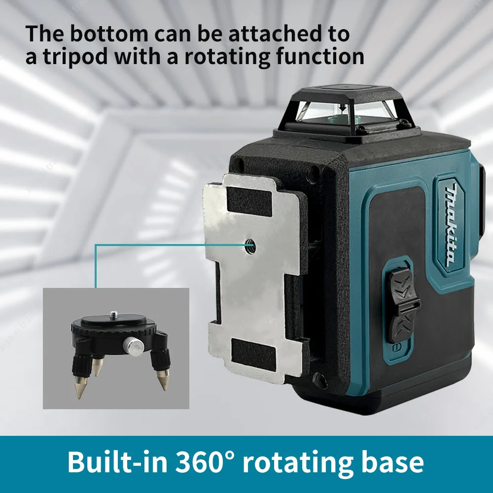 Makita 3D-4D 16 Lines High-precision 360°  Horizontal Vertical Green Laser Level  Wall Mounted Portable Electric Tools