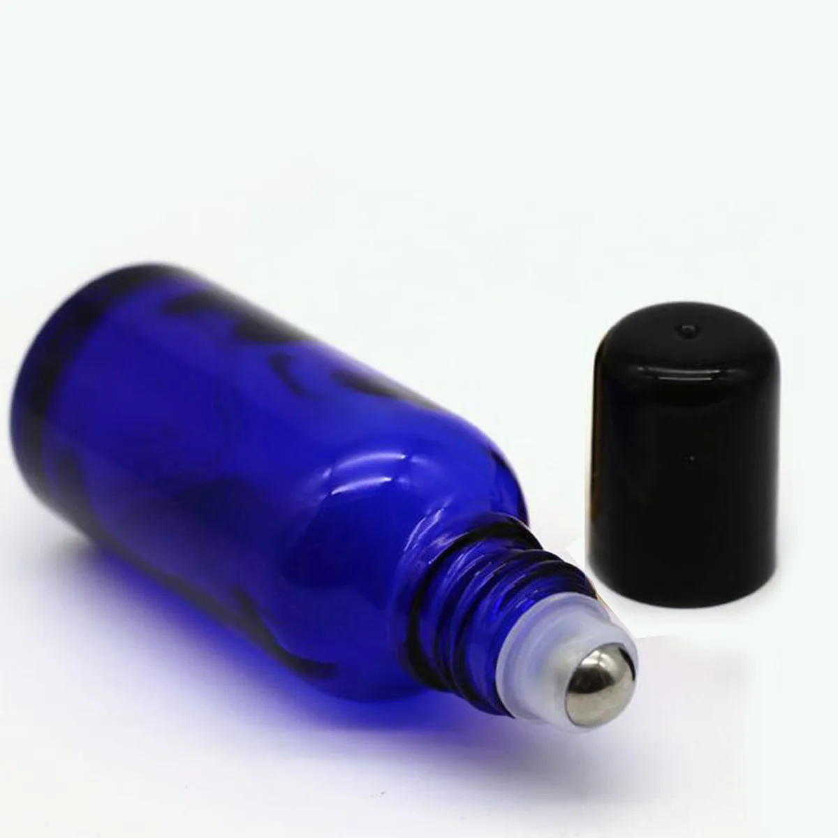 5/10/15/30/50/100ml Blue Thick Glass Roll On Essential Oil Empty Perfume Bottle Roller With Stainless Steel Ball Refillable