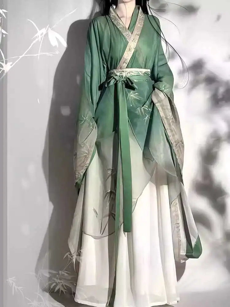 

New Chinese Style Fiesta Carnival Halloween Cos Cosplay Hanfu Crossed Collars Big Sleeved Shirt Womens fashion Daily Fairyism