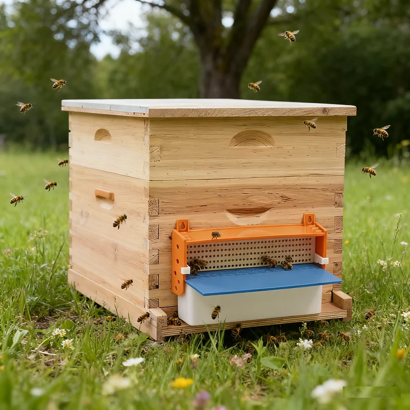 Removable Pollen Trap with Ventilated Bee Collect Pollen Tray Beehive Entrance Feeding Box Bee Pollen Collector Beekeeping Tools