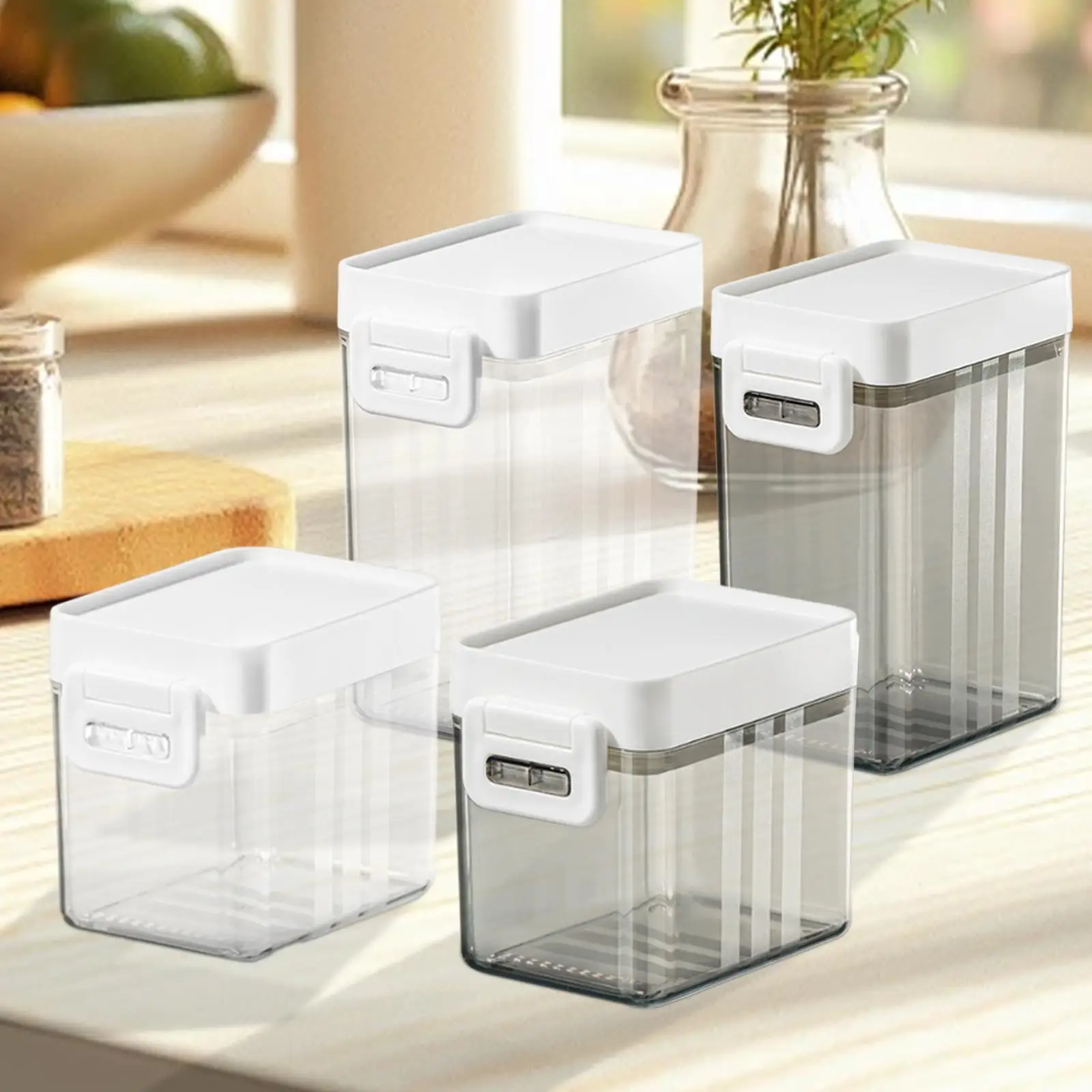 

Rice Storage Container Fridge Organizer Leakproof Reusable Multifunction Keep Fresh for Kitchen Cabinet Countertop Snacks Beans