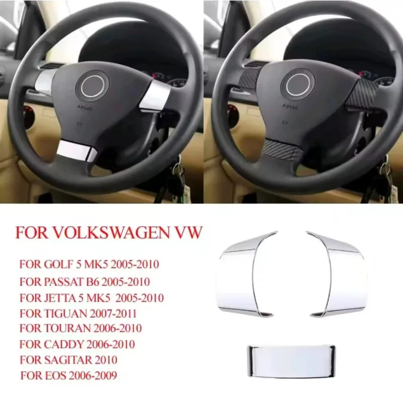 Car Steering Wheel Panel Cover Trim for Volkswagen VW Golf 5 MK5 Passat B6 Jetta Tiguan Touran 2007-2011 Car Decoration Trim