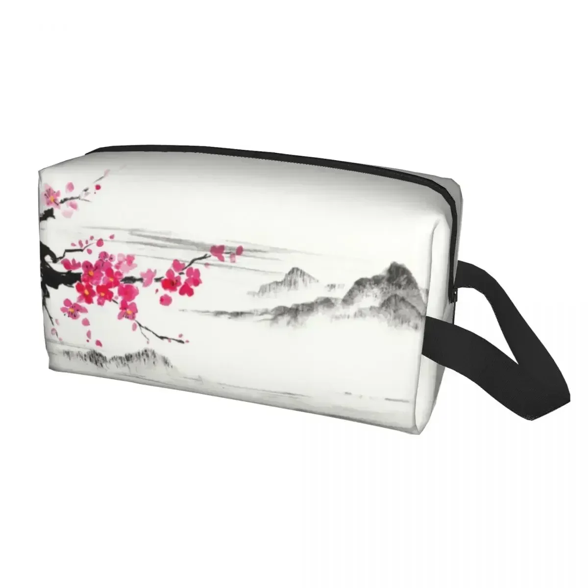 Sakura Tree Cherry Blossom Cosmetic Bag Women Cute Large Capacity Japanese Flower Makeup Case Beauty Storage Toiletry Bags