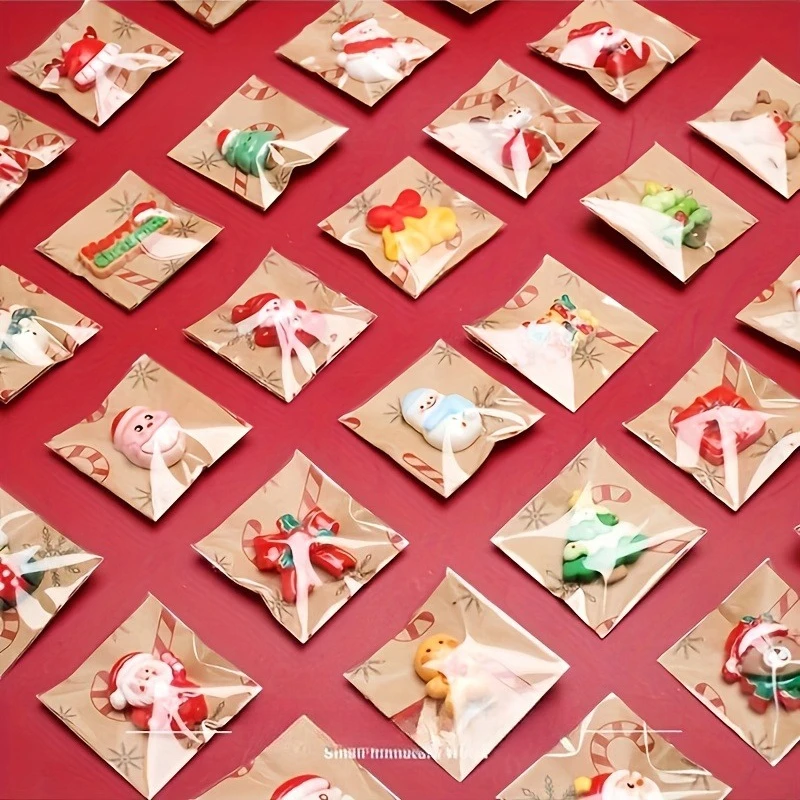 50/20pcs Mixed Resin Christmas Fridge Magnets - Santa Claus Snowmen Trees Plaid - Holiday Decorations For Fridge, Gift Wrapping