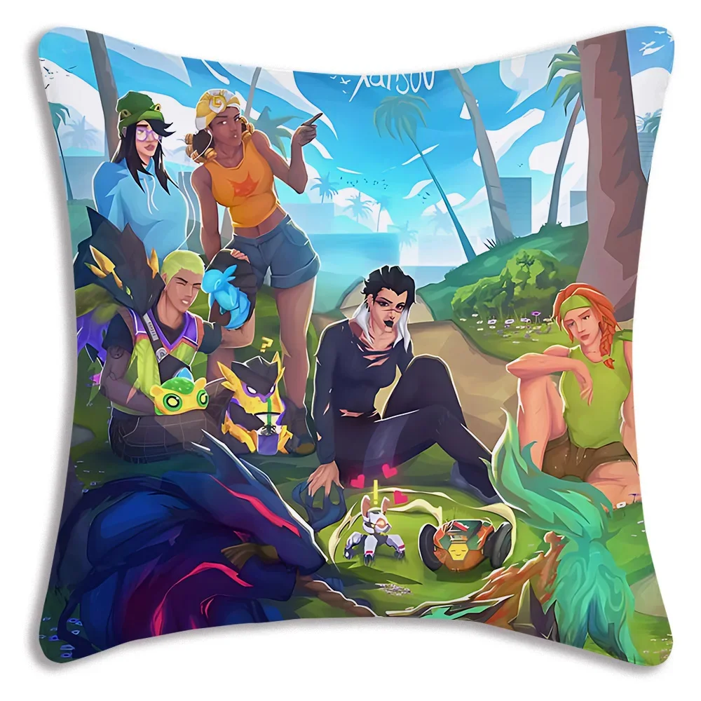 Valorant Game Pillow Covers Cartoon Sofa Decorative Home Double-sided Printing Short Plush Cute Cushion Cover