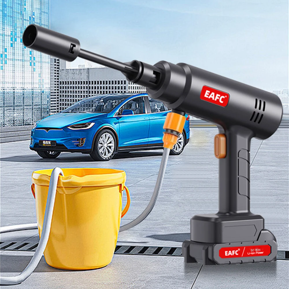 EAFC 60Bar Kabelloser Hochdruck-Autowascher 21V 20000mAh Wiederaufladbare Autowaschpistole Elektrische Wasserpistole Schaummaschine