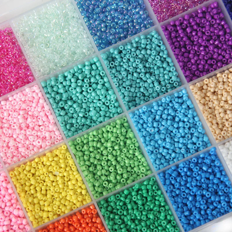 Perles de riz faites à la main, perles de peinture de cuisson, boule de verre, bijoux de bricolage, boucles d'oreilles, bracelets, colliers de la présidence, accessoires monochromes, 24 couleurs, 2mm