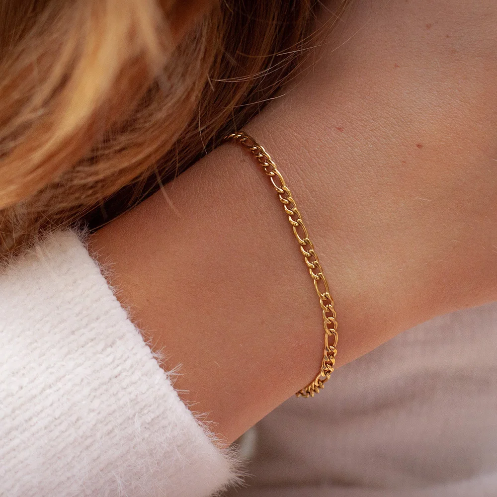 

Figaron Chain Bracelet Women, 3mm/5mm/7mm Stainless Steel Wristband, Minimalist Stackable Jewelry