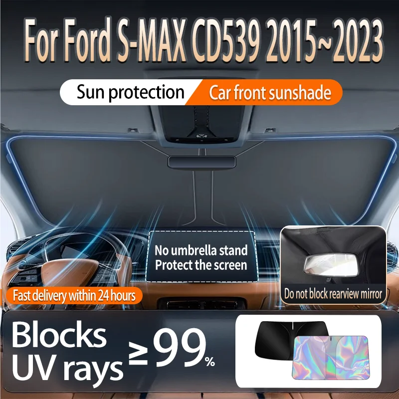 

Foldable Reflector Sunshade For Ford S-MAX CD539 2015~2023 MK2 Car Windshield Sun Visor Heat Insulation Summer Auto Accessories