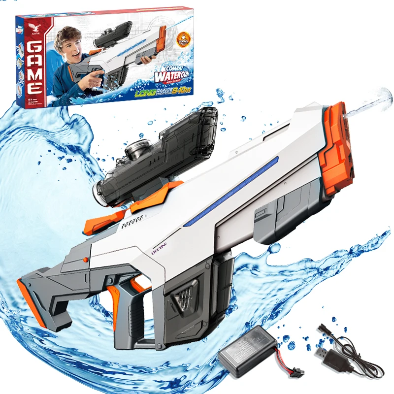 Fully Electric Water Gun Toy Swimming Pool Play Water Adult Pool Toy Outdoor Games High Pressure Water Gun Summer Toys for Kid