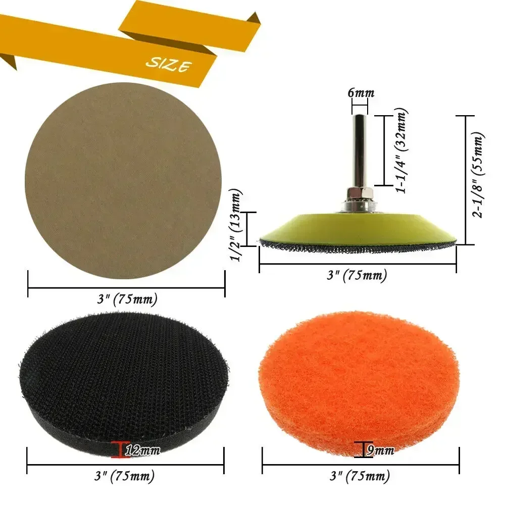 Carhome Car Headlight Polishing Scouring Pad Auto Restoration Kit For Electric Drill Sponge Interface Buffering Pad Auto Accesso