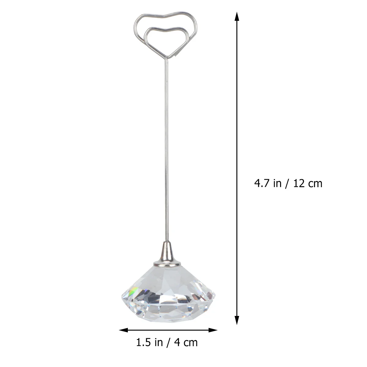

3Pcs Love Heart Note Clips Memo Holders Photo Stands Place Holders for Home Office Party Crystal Note Clip