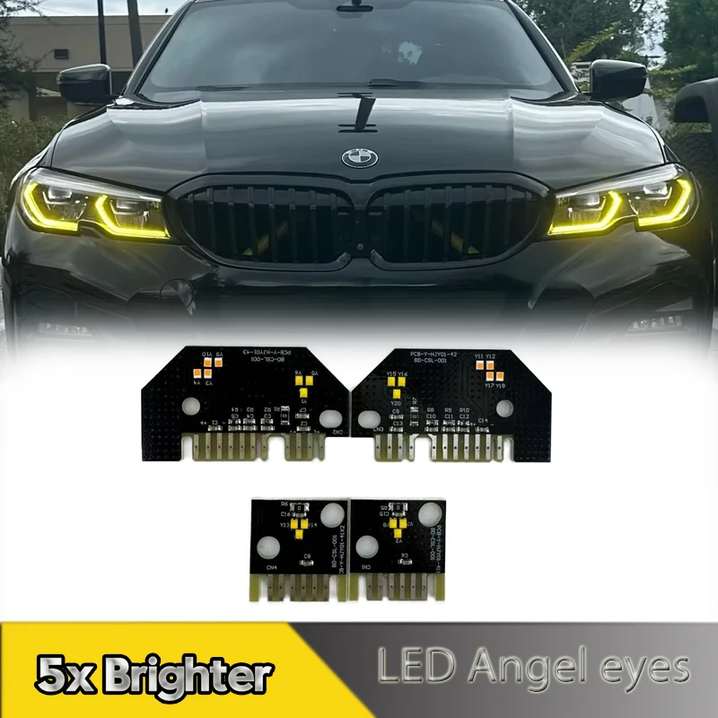 

4Pcs Yellow DRL Golden Eye Modules USA Laser Headlight Angel Eye Turn Signal Lights For BMW G20 G21 G28 320i 330i 318i 2019-2022