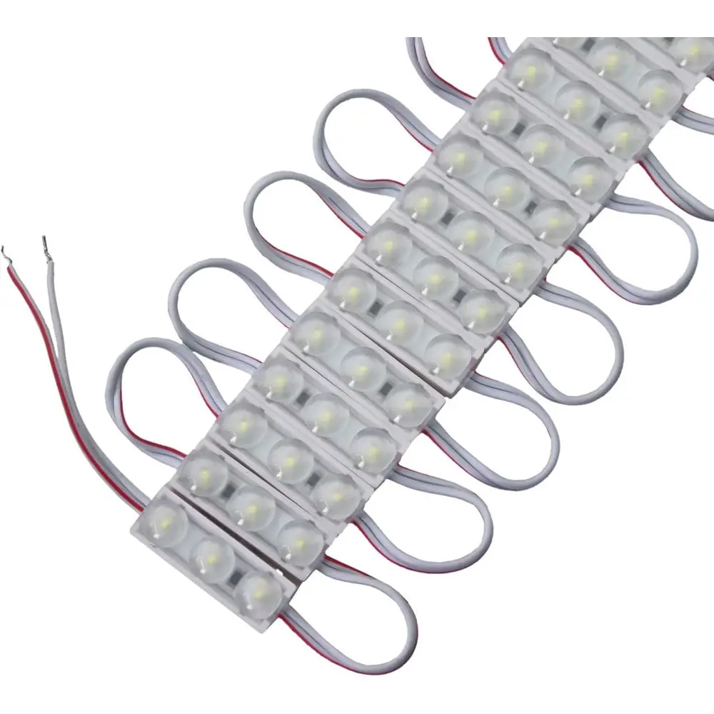 

200 шт. миниатюрных светодиодных лент 3 LED, белые, суперяркие, 2835 SMD, водонепроницаемые, для рекламных вывесок и букв, с клейкой лентой