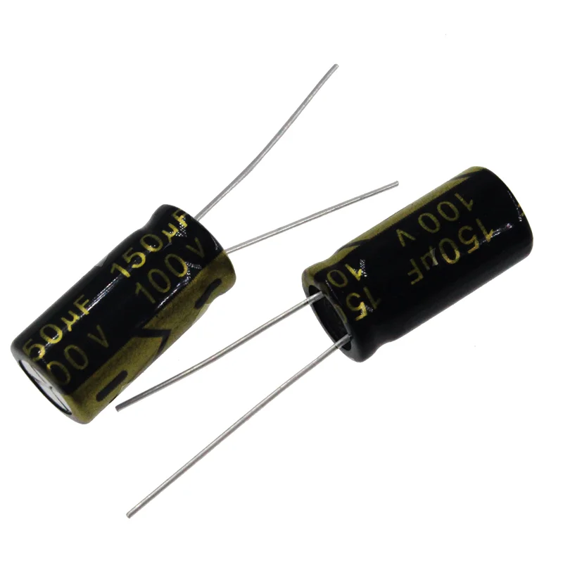 50 pces 150uf 100v 150mfd 100wv alumínio capacitor eletrolítico 10*20mm radial