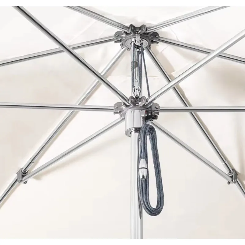 Outdoor Patio Umbrella with Scalloped Edge | Retro Garden Sun Parasol | Waterproof Sunshade for Beach Café Balcony