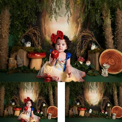 Photography Backdrops 1st Birthday Jungle Safari Forest Princess Photo Shoot Background Baby Shower Cake Smash Decor Studio Prop