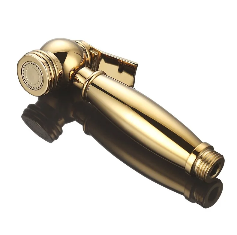

MTTUZK Solik Brass Gold Bidet Bathroom Hand Shower Bidet Toilet Sprayer Hygienic Shower Bidet Tap Wall Mounted Bidet Faucet Set