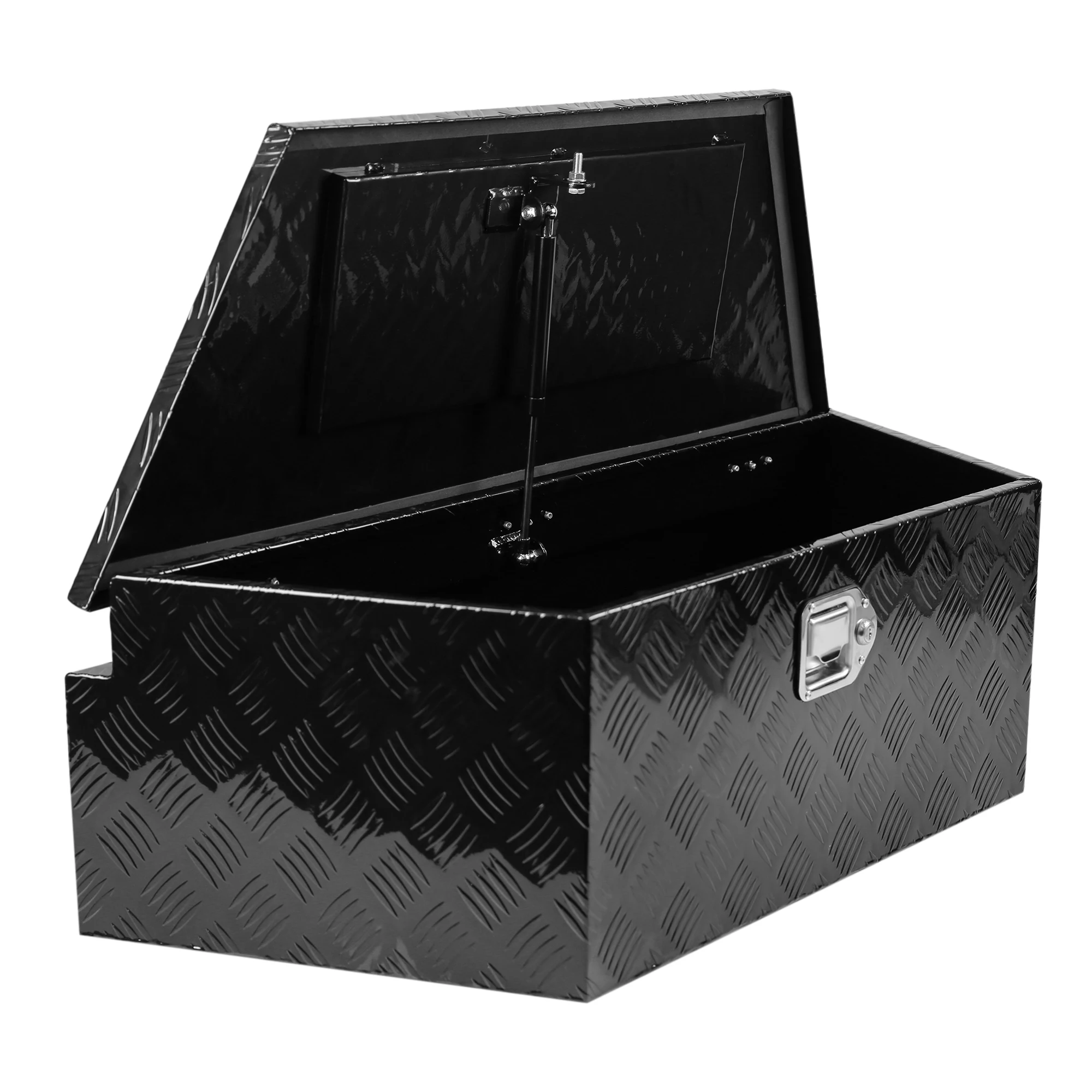 39 Inch Aluminum Utility Trailer Tongue Tool Box 5 Bar Tread Trailer Tongue Box Waterproof Under Truck Storage For Pick Up Truck