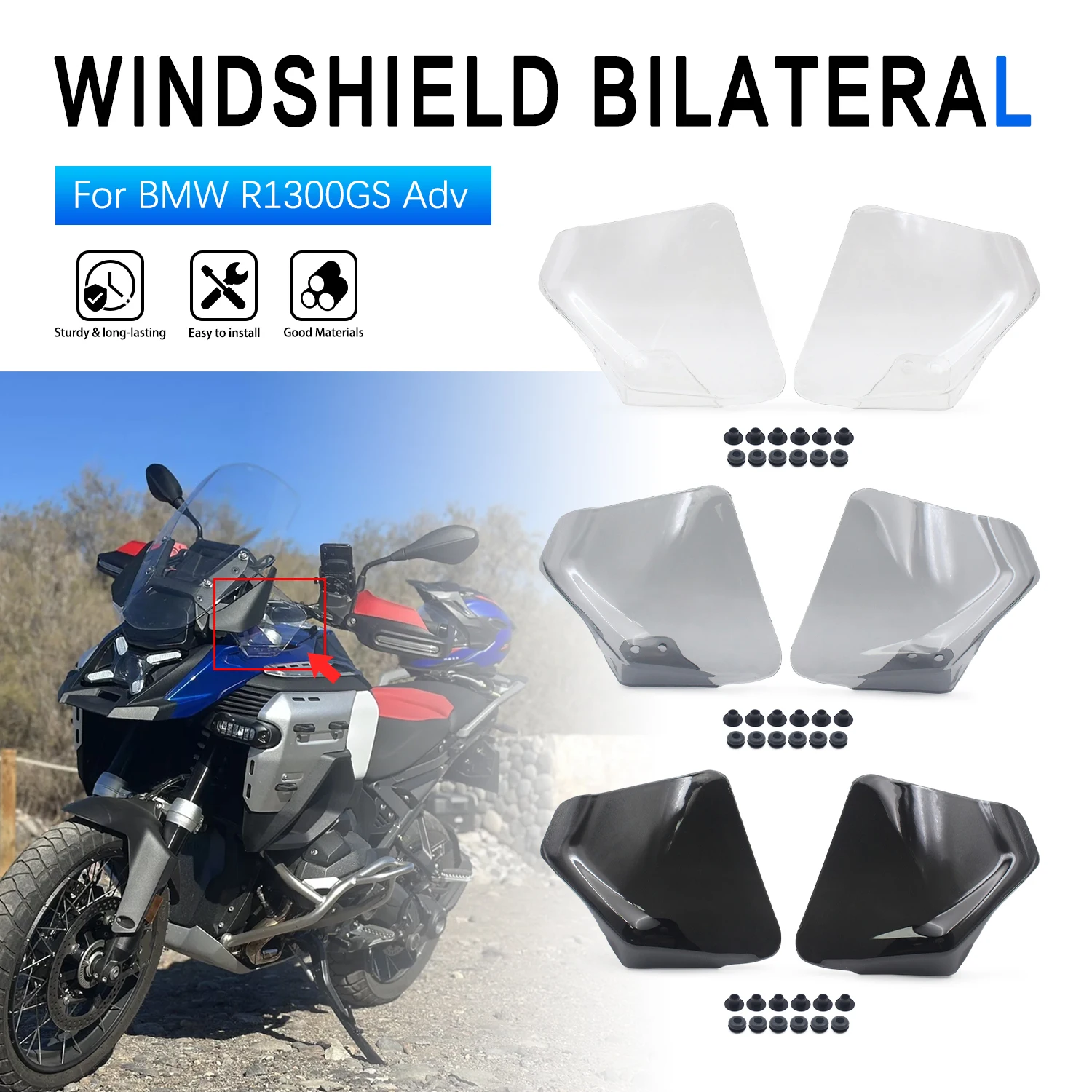 Windshield Air Deflectors For BMW R1300GS R130GS ADV 2024 2025 2026 Motorcycle Bilateral Tank Side Headlight Protective Cover