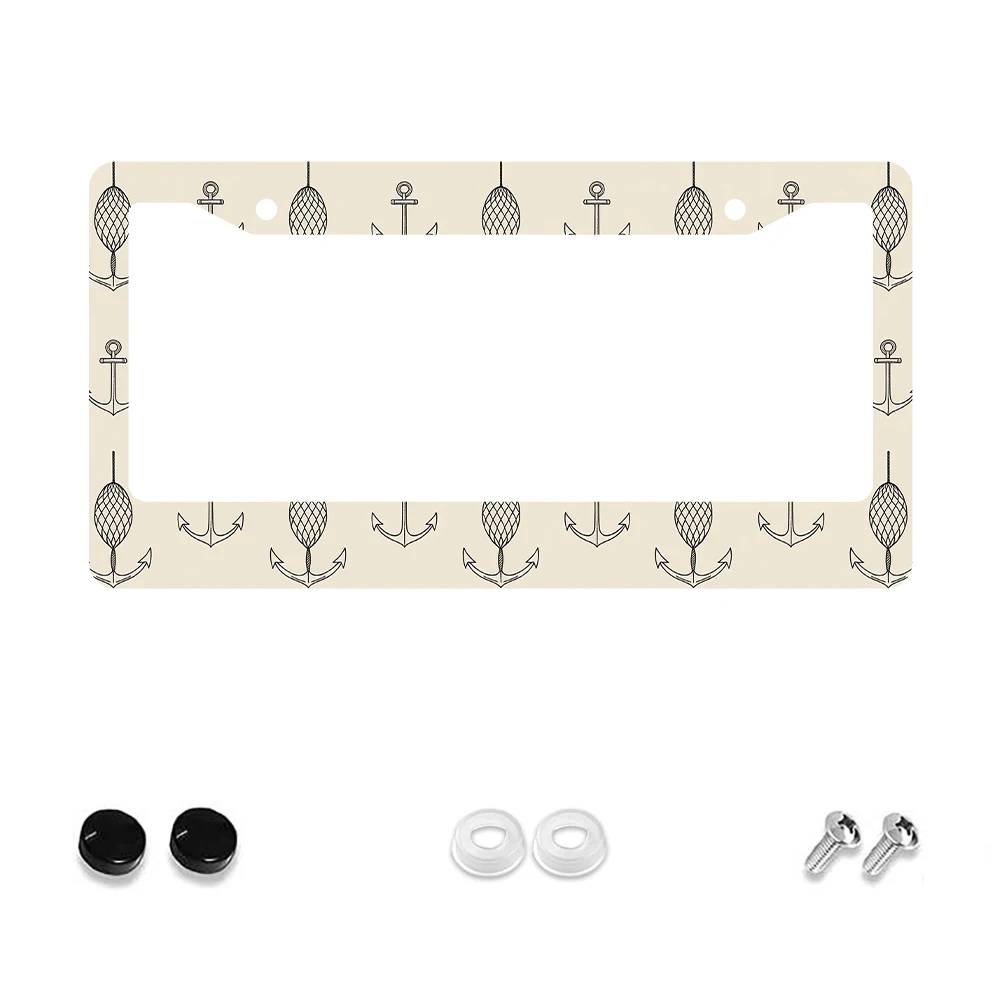 

1 шт. бежевая рамка номерного знака с 2 отверстиями и рисунком сосновой шишки, алюминиевый материал, 6x12 дюймов, включает комплект винтов