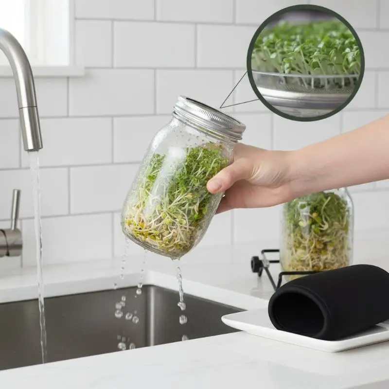 Glass Seed Sprouting Jar Kit Bean Sprout Growing Stainless Steel Screen Lid Stand Shading Cloth Tray Home Hydroponic Supply