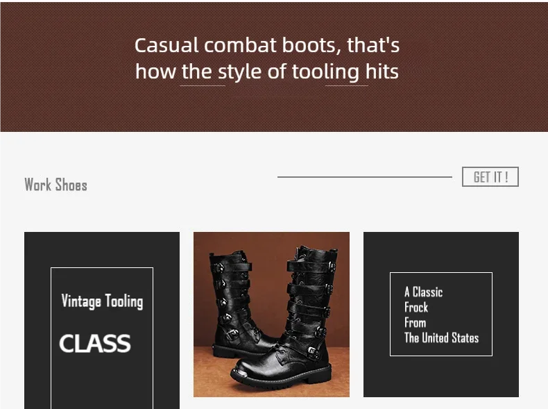 Herrenstiefel für vier Jahreszeiten, neue High-Top-Freizeitstiefel für den Außenbereich, Sicherheitsschutz-Arbeitsstiefel, Motorradstiefel, Outdoor-Stiefel in Übergröße – Detail 3