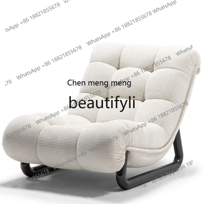 

Minimalist/Miss Puff Leisure Chair/French Cream Wind Corduroy Fabric Single Chair Retro Single Sofa H